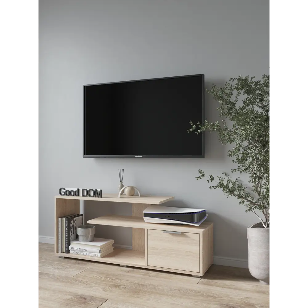 Фото 6 Тумба под телевизор Good-дом 110x45.2x29 см ЛДСП цвет дуб сонома Фото 6 Тумба под телевизор Good-дом 110x45.2x29 см ЛДСП цвет дуб сонома