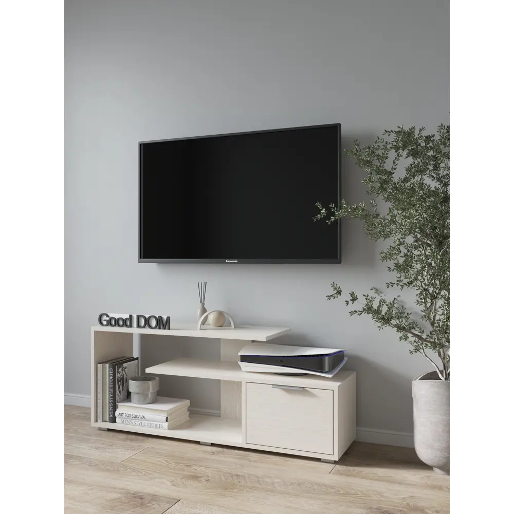 Фото 6 Тумба под телевизор Good-дом 110x45.2x29 см ЛДСП цвет бежевый Фото 6 Тумба под телевизор Good-дом 110x45.2x29 см ЛДСП цвет бежевый