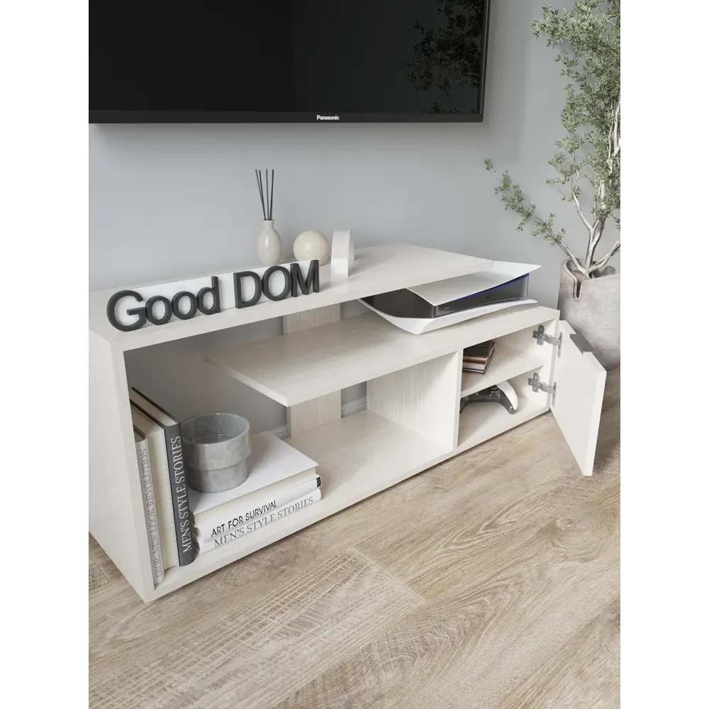 Фото 7 Тумба под телевизор Good-дом 110x45.2x29 см ЛДСП цвет бежевый Фото 7 Тумба под телевизор Good-дом 110x45.2x29 см ЛДСП цвет бежевый