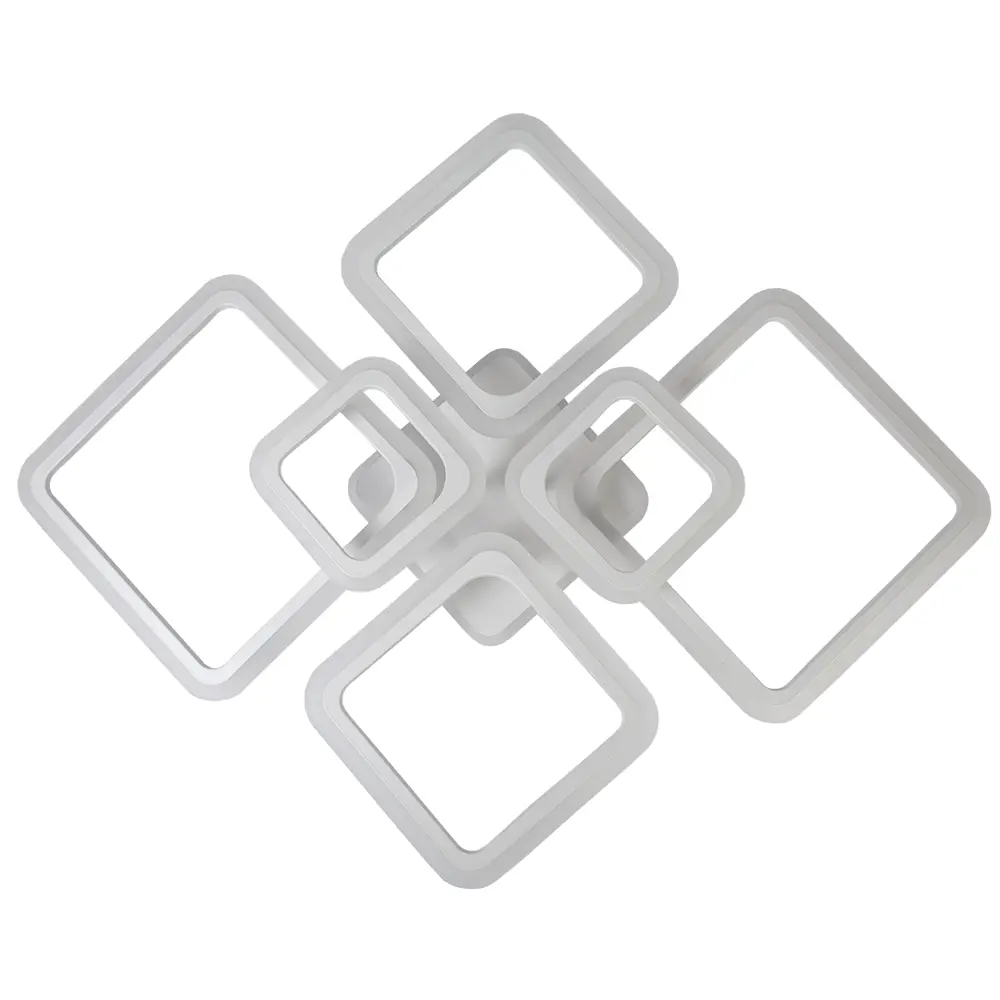 Фото 2 Люстра потолочная светодиодная Glanzen Led-0120-square-white с пультом управления 35 м² регулируемый цвет света RGB цвет белый Фото 2 Люстра потолочная светодиодная Glanzen Led-0120-square-white с пультом управления 35 м² регулируемый цвет света RGB цвет белый