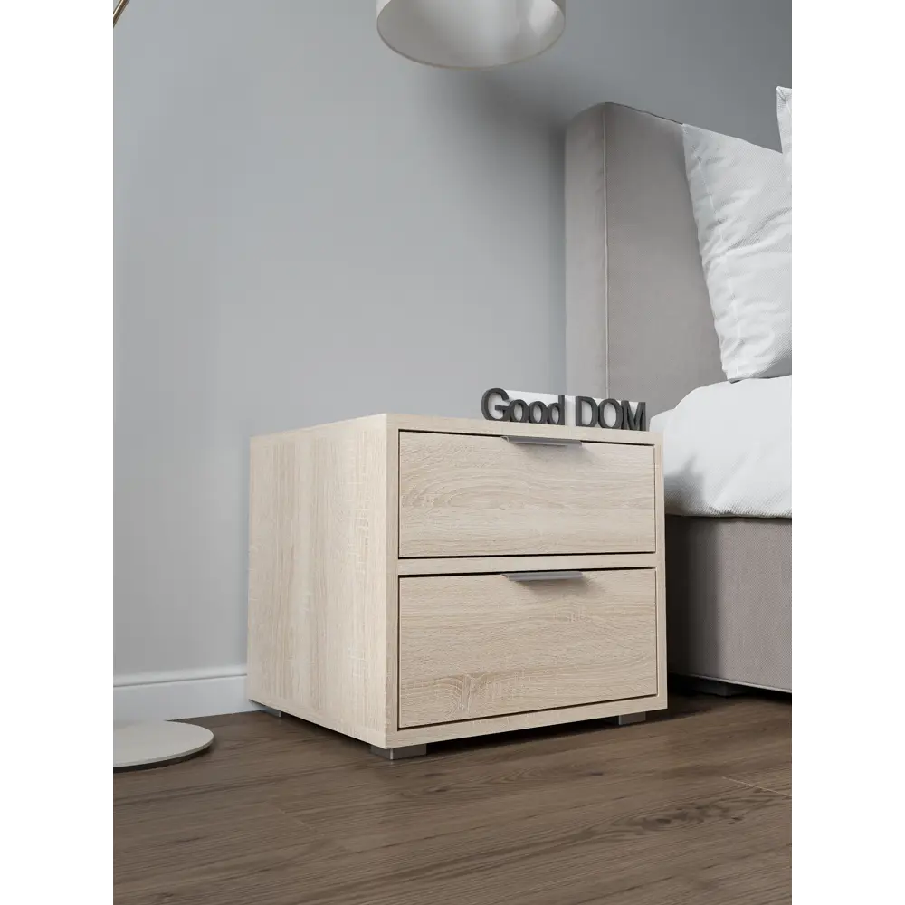 Фото 7 Тумба прикроватная Good-дом 45x40x40 см 2 ящика ЛДСП цвет дуб сонома Фото 7 Тумба прикроватная Good-дом 45x40x40 см 2 ящика ЛДСП цвет дуб сонома