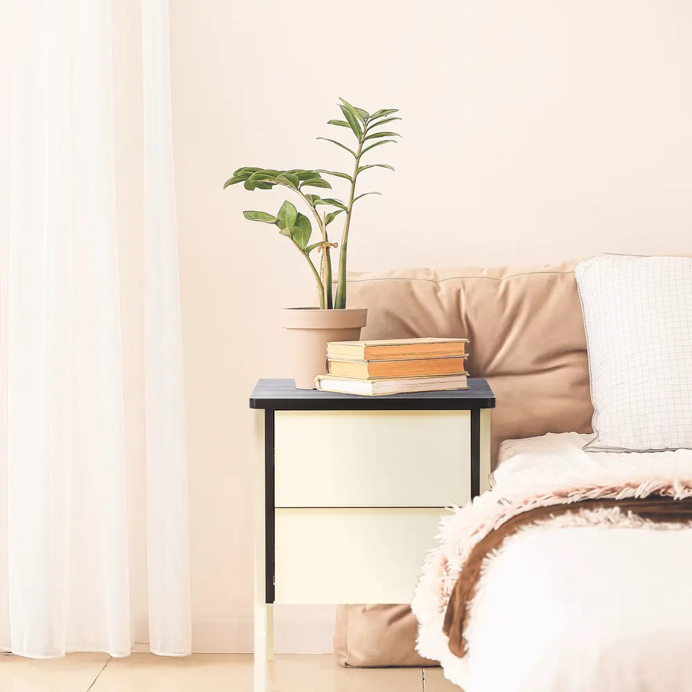 Фото 8 Тумба с выдвижными ящиками Leset 50.1x62.1x45 см 2 ящика дерево цвет черный/шампань