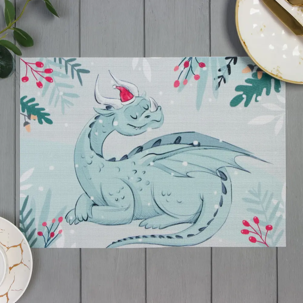 Фото Салфетка сервировочная Доляна 9596183 29x40 см цвет голубой Фото Салфетка сервировочная Доляна 9596183 29x40 см цвет голубой