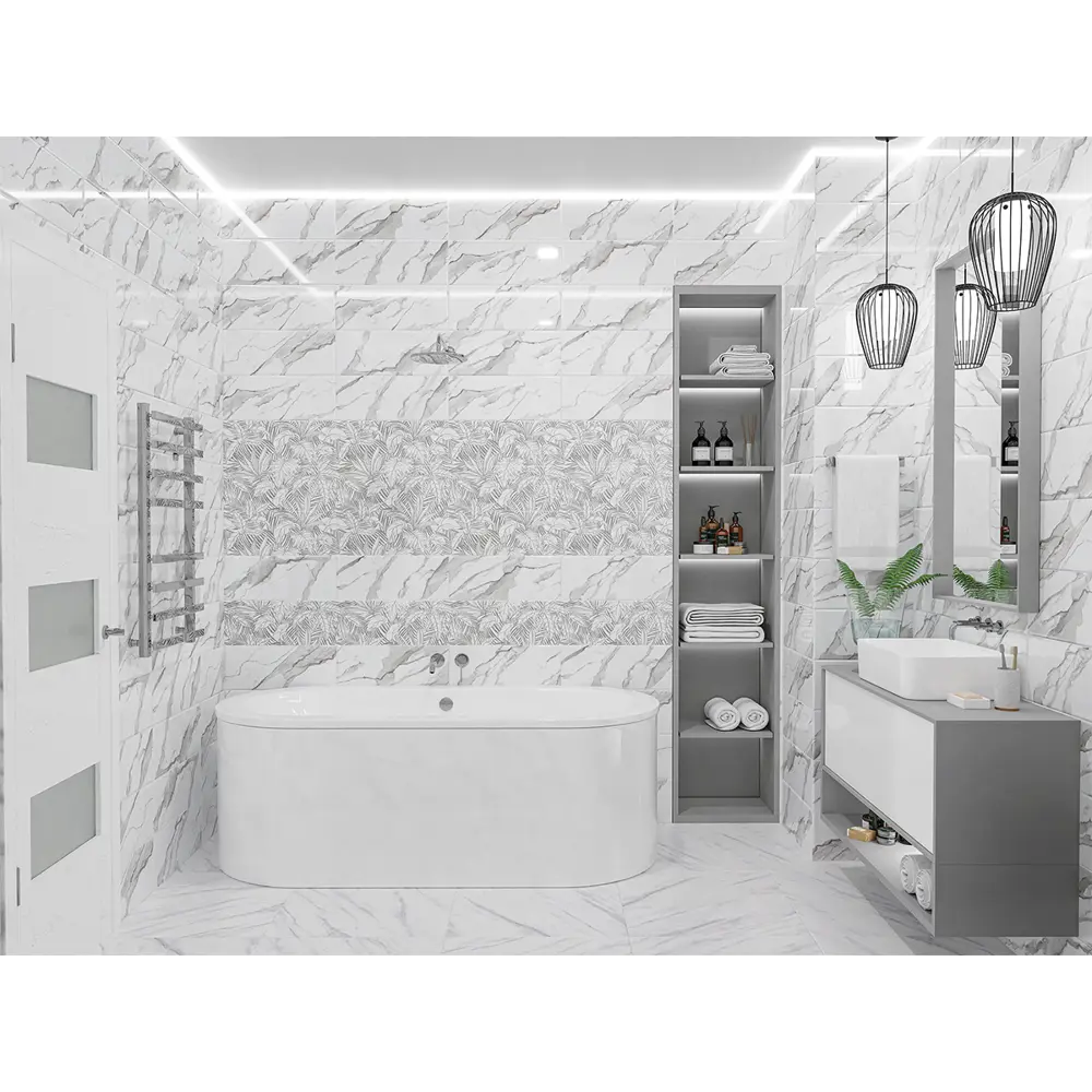 Фото 2 Керамическая плитка Azori 69 Polar 0-000688 20.1x50.5см 1.52 м² цвет белый, цена за упаковку Фото 2 Керамическая плитка Azori 69 Polar 0-000688 20.1x50.5см 1.52 м² цвет белый, цена за упаковку