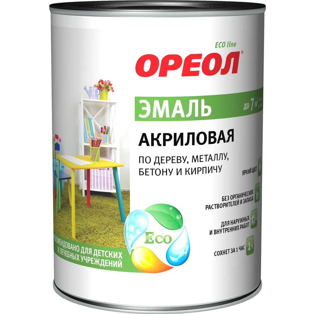 Фото 2 Эмаль акриловая Ореол глянцевая база С 0.8 кг Фото 2 Эмаль акриловая Ореол глянцевая база С 0.8 кг
