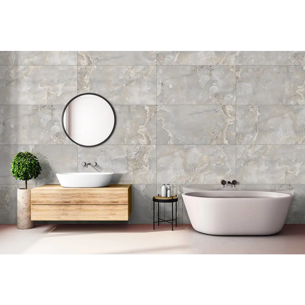 Фото Керамогранит Primavera Speranza Gold Light Grey PR217 60x120см 1.44 м² цвет серый, цена за упаковку Фото Керамогранит Primavera Speranza Gold Light Grey PR217 60x120см 1.44 м² цвет серый, цена за упаковку