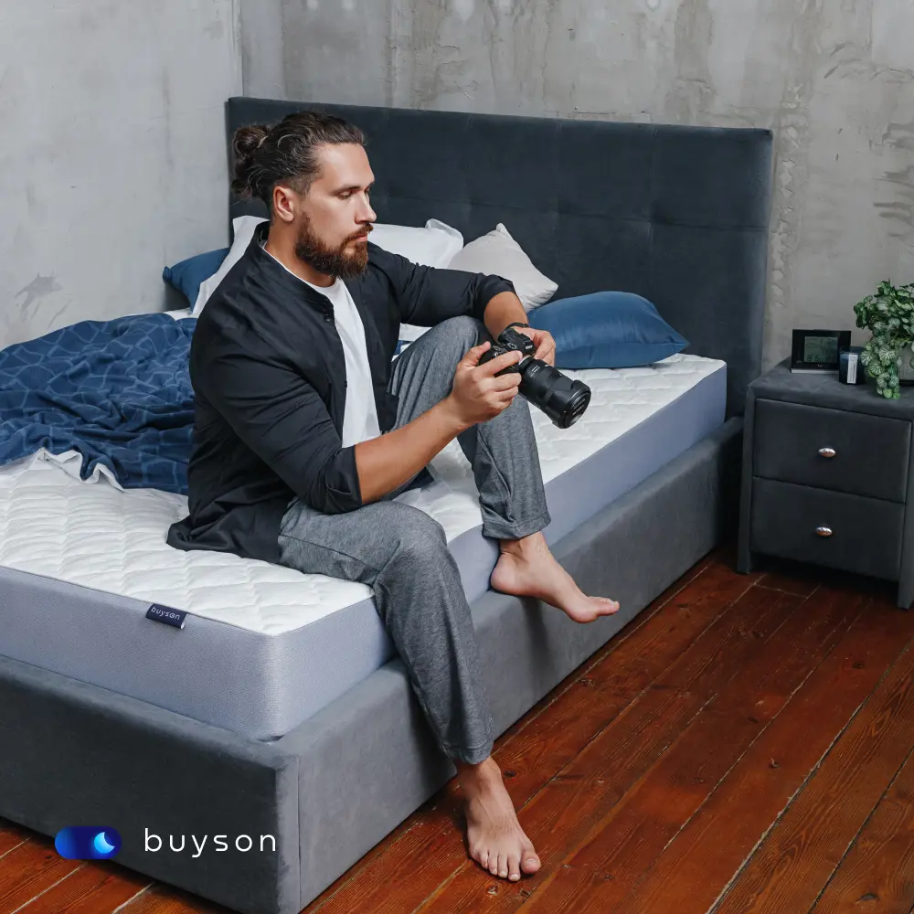 Фото 8 Кровать двуспальная buyson BuyDream 140x200 см микровелюр цвет темно-серый Фото 8 Кровать двуспальная buyson BuyDream 140x200 см микровелюр цвет темно-серый