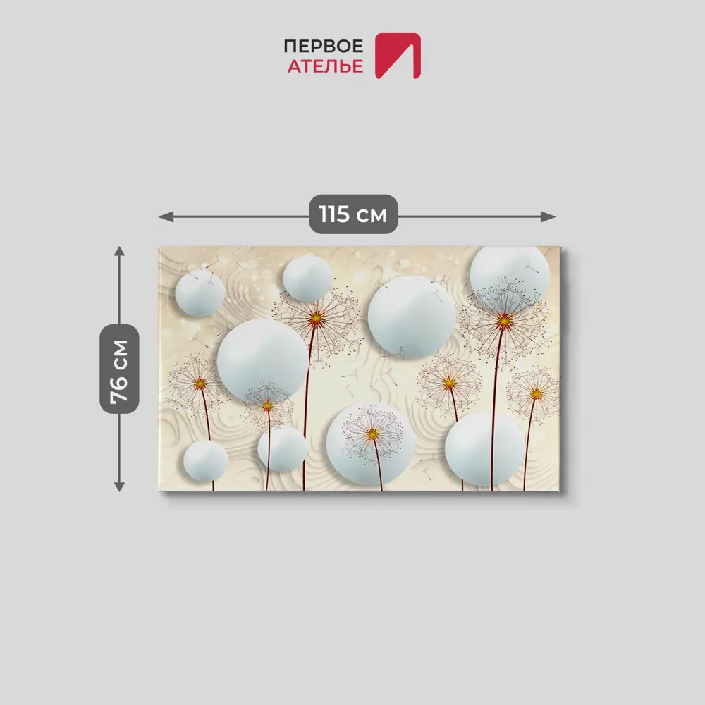 Фото 3 Картина на деревянном подрамнике Первое ателье "Шары с одуванчиками" 115x76 см Фото 3 Картина на деревянном подрамнике Первое ателье "Шары с одуванчиками" 115x76 см