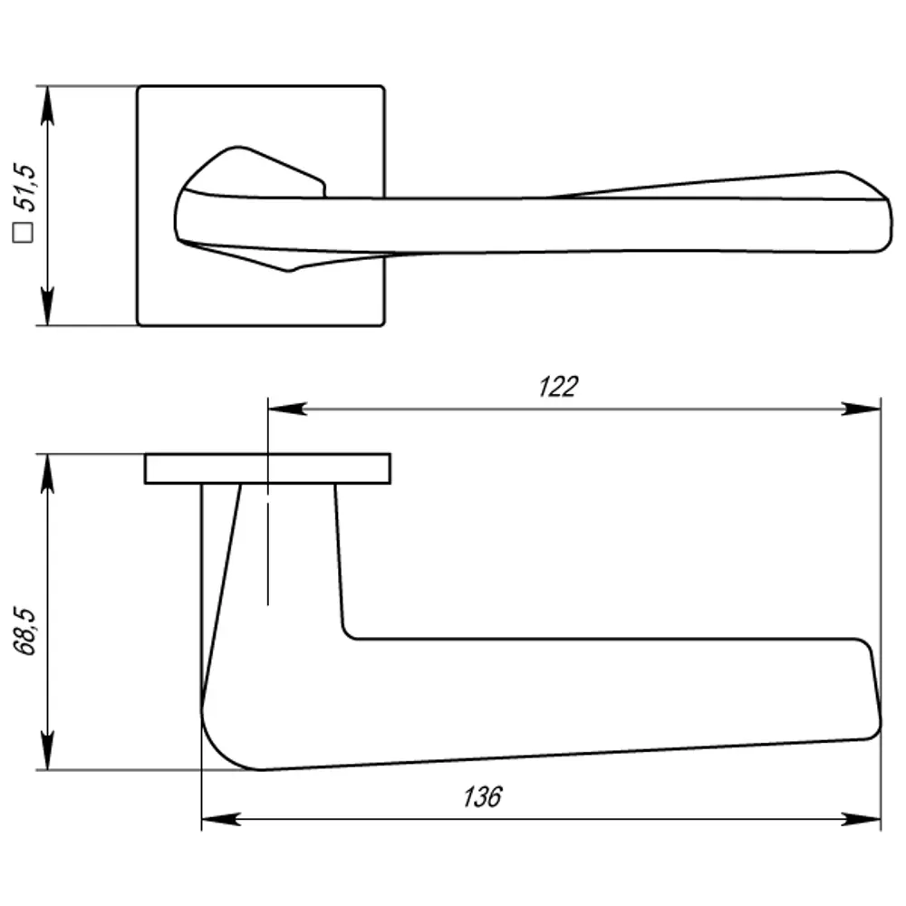 Фото 3 Дверные ручки Armadillo K.USS52.Torso SN-3, без запирания, цвет матовый никель