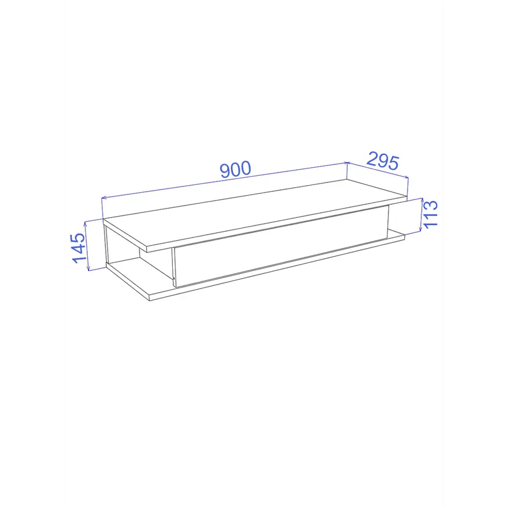 Фото 2 Настенная консоль Мэрдэс КП2 Н 90x28.5 см ЛДСП цвет серо-бежевый