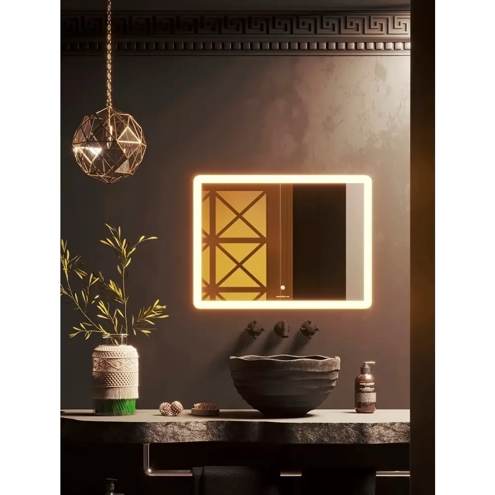 Фото Зеркало для ванной Omega Glass Тип 3 SD613 с подсветкой 50x60 см прямоугольное Фото Зеркало для ванной Omega Glass Тип 3 SD613 с подсветкой 50x60 см прямоугольное