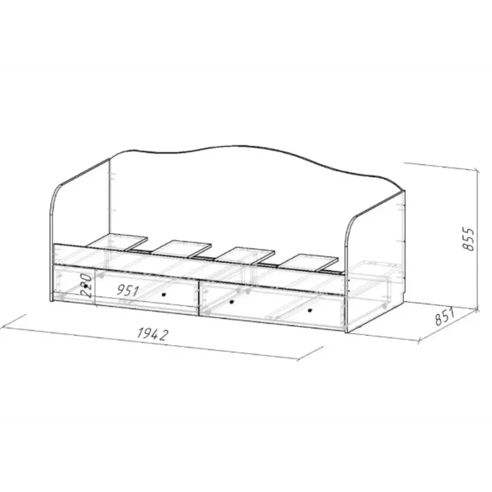 Фото 4 Кровать Мебельная компания "мама" Пф-8 194x85.1x85 см цвет белый Фото 4 Кровать Мебельная компания "мама" Пф-8 194x85.1x85 см цвет белый