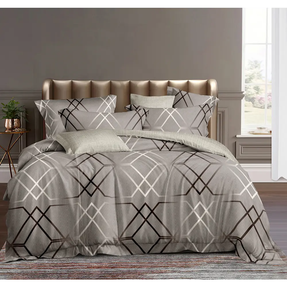 Фото Комплект постельного белья Home Mercury Конгресс 28702, двуспальный, поплин, цвет бежевый