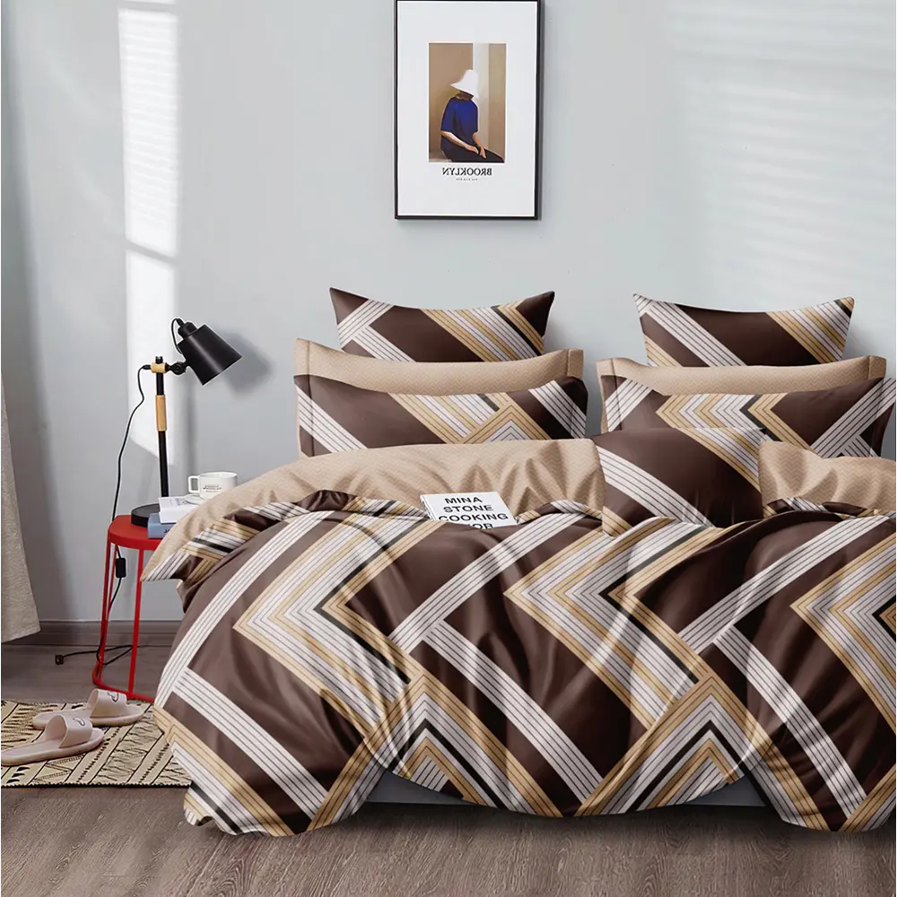 Фото Комплект постельного белья Home Mercury Виконт 29223, двуспальный, поплин, цвет коричневый