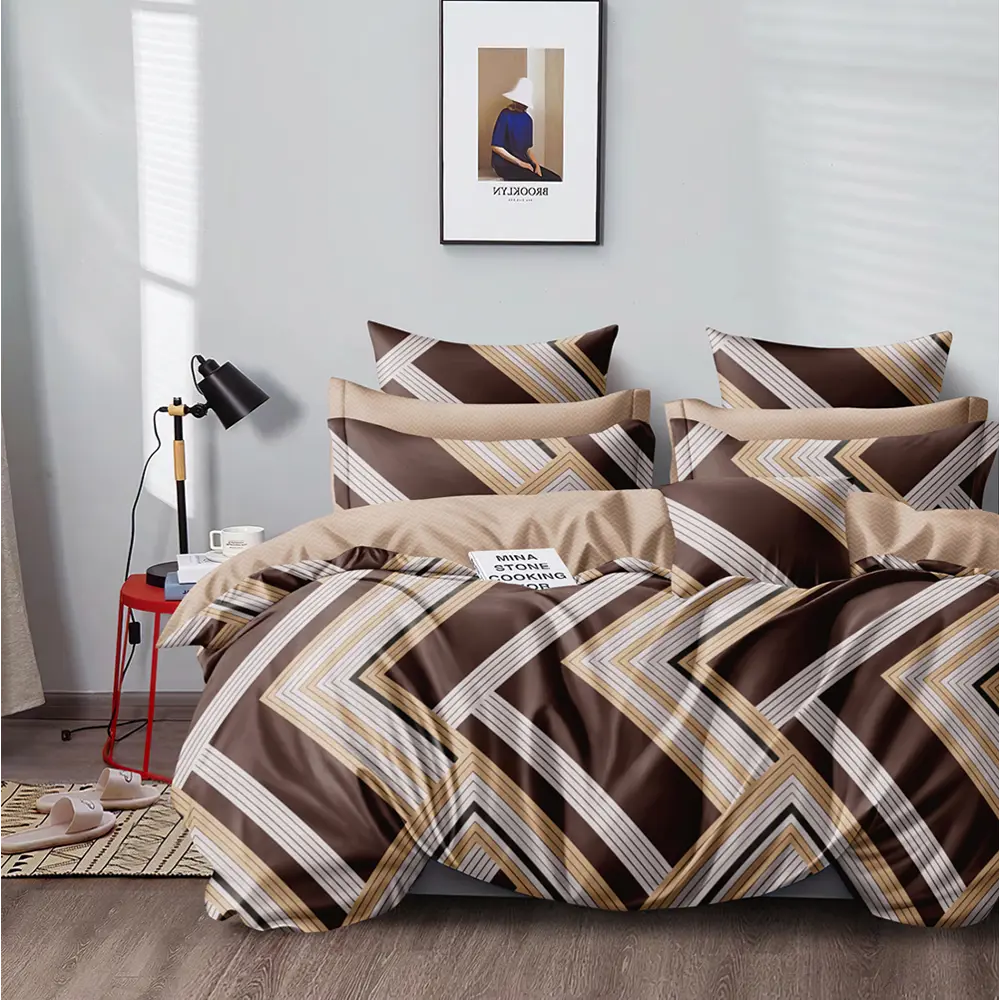 Фото Комплект постельного белья Home Mercury Виконт 29226, евро, поплин, цвет коричневый