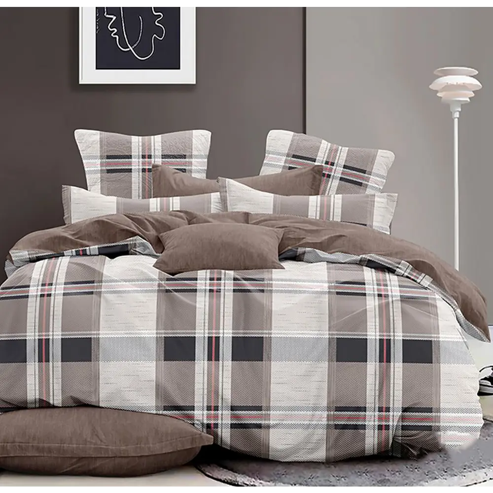 Фото Комплект постельного белья Home Mercury Твид 29597, двуспальный, поплин, цвет бежевый