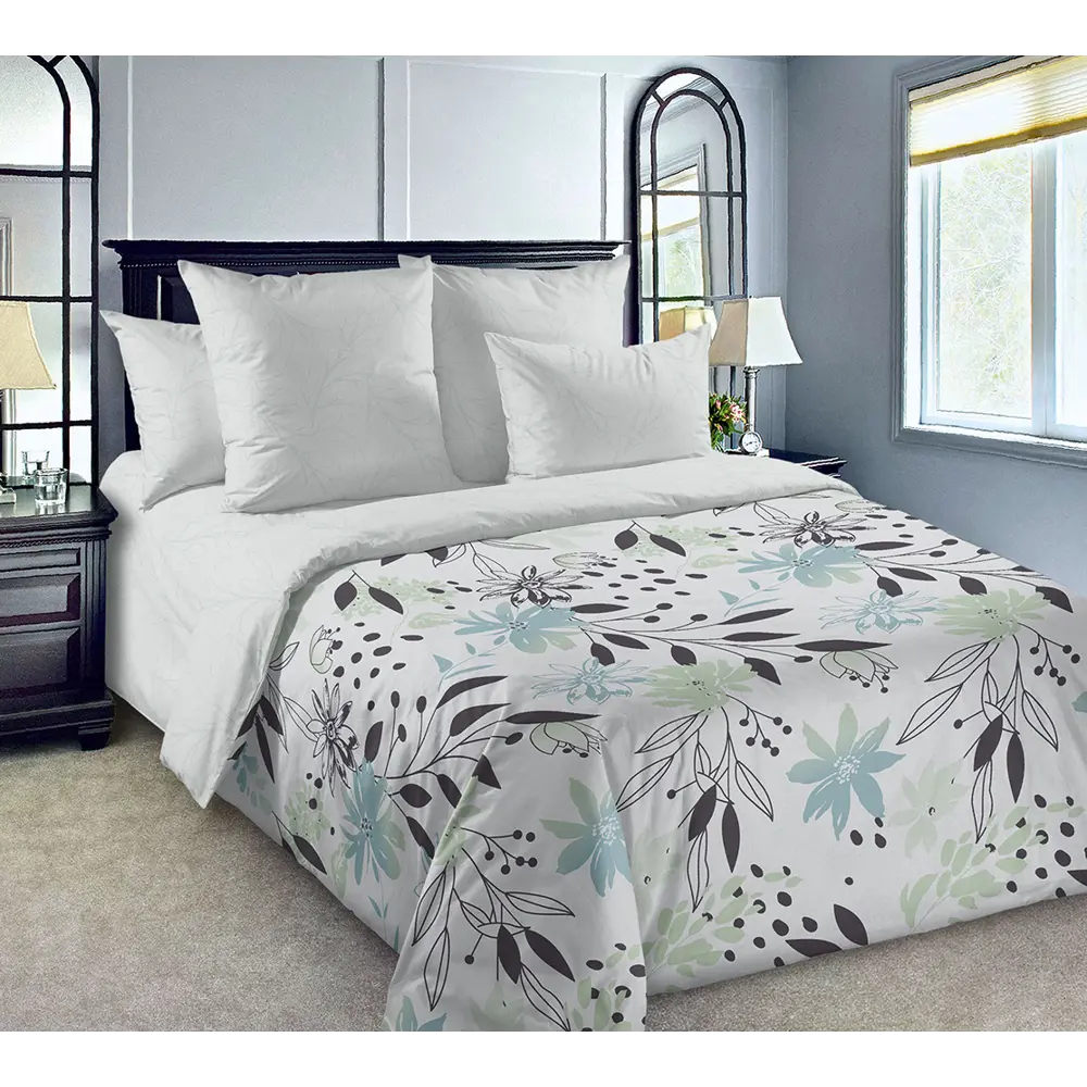 Фото Комплект постельного белья Home Mercury Оливка 29846, евро, перкаль, цвет серый Фото Комплект постельного белья Home Mercury Оливка 29846, евро, перкаль, цвет серый