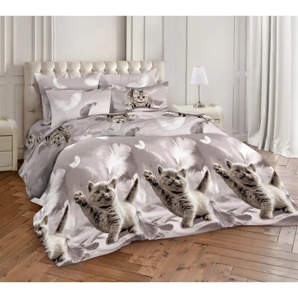 Фото Пододеяльник Home Mercury Британские котята 29836, 240x220 см, поплин, цвет серый Фото Пододеяльник Home Mercury Британские котята 29836, 240x220 см, поплин, цвет серый