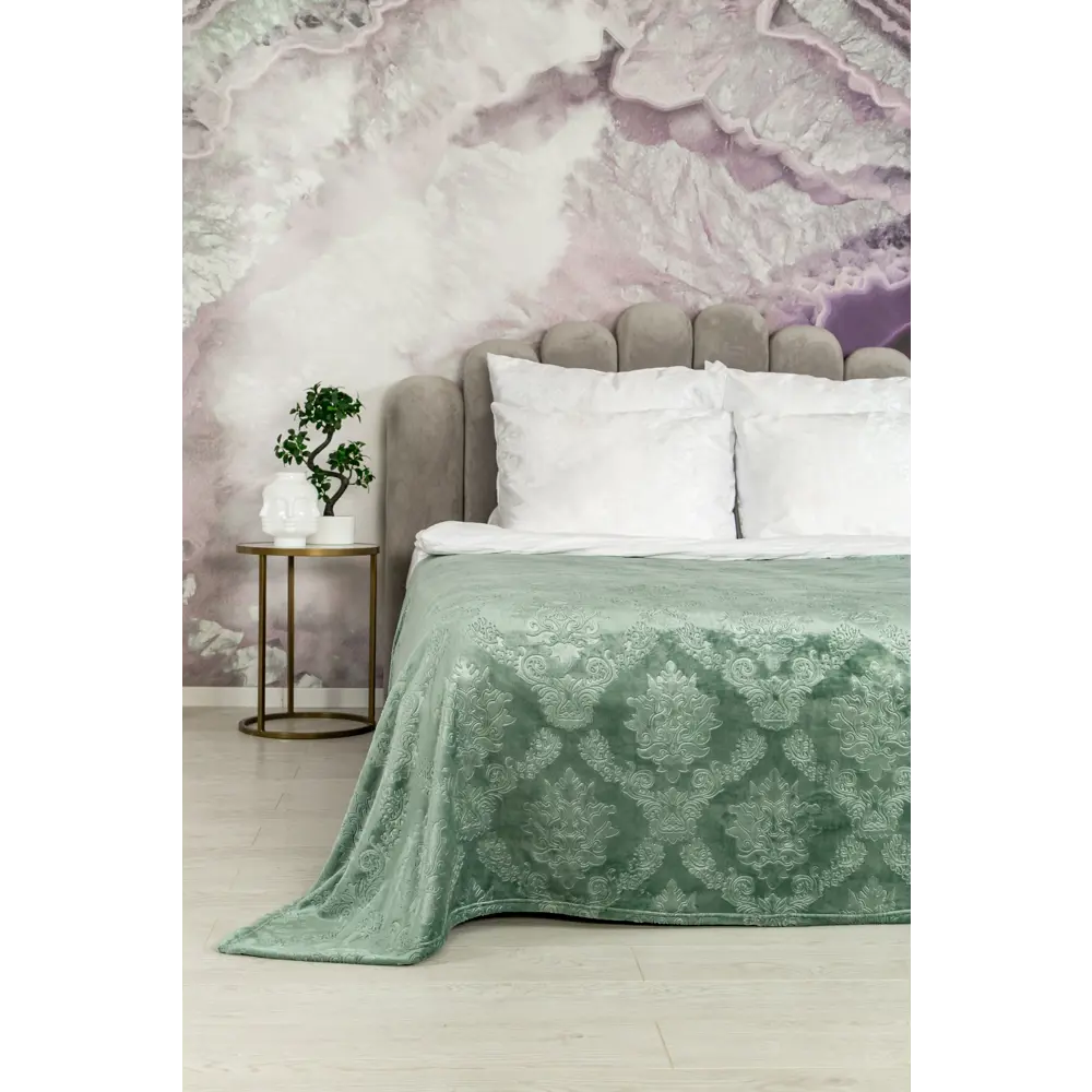 Фото Плед World textile Парма 168-евро, 220x200 см, велсофт, цвет ментол Фото Плед World textile Парма 168-евро, 220x200 см, велсофт, цвет ментол