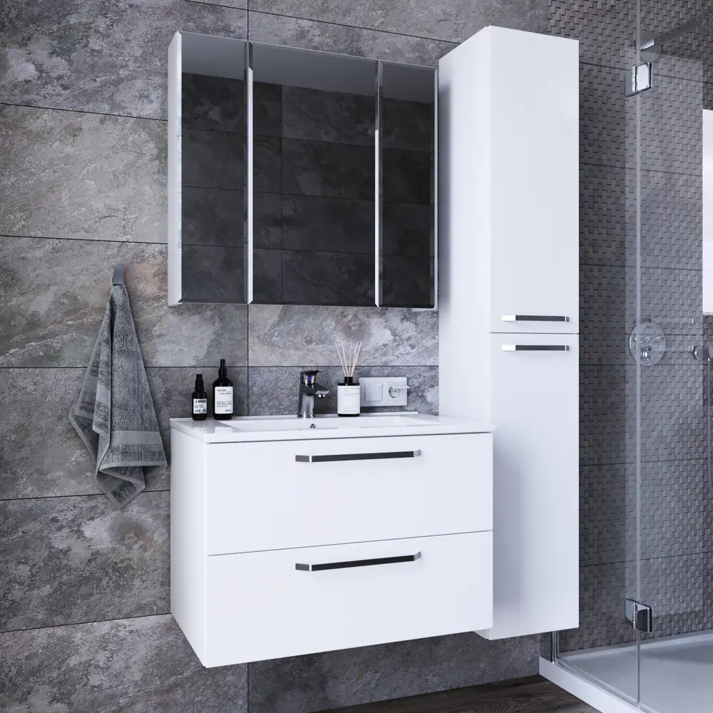 Фото 10 Зеркальный шкаф Итана White 75 750x146x700 Белый