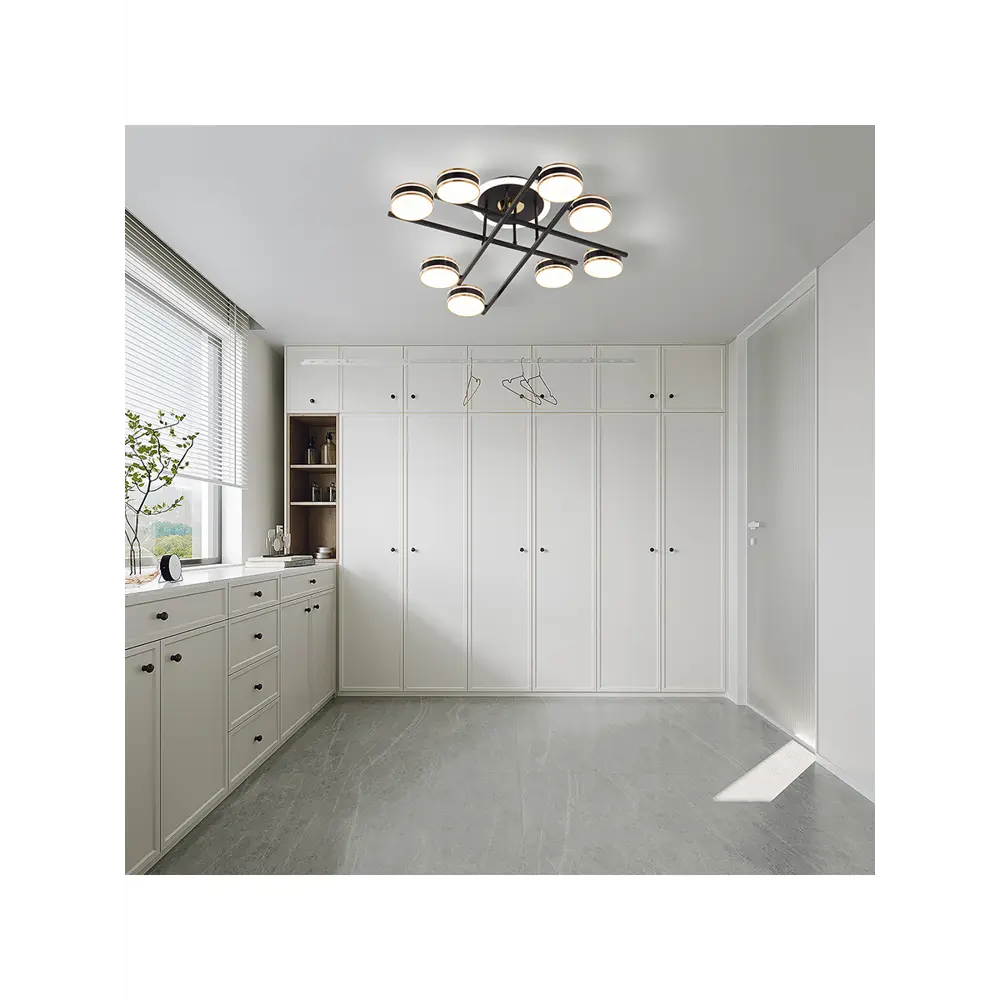 Фото 7 Люстра потолочная светодиодная Arte perfetto luce 3327.9958-8-850/250/led160w bk 16 м² нейтральный белый свет цвет черный Фото 7 Люстра потолочная светодиодная Arte perfetto luce 3327.9958-8-850/250/led160w bk 16 м² нейтральный белый свет цвет черный