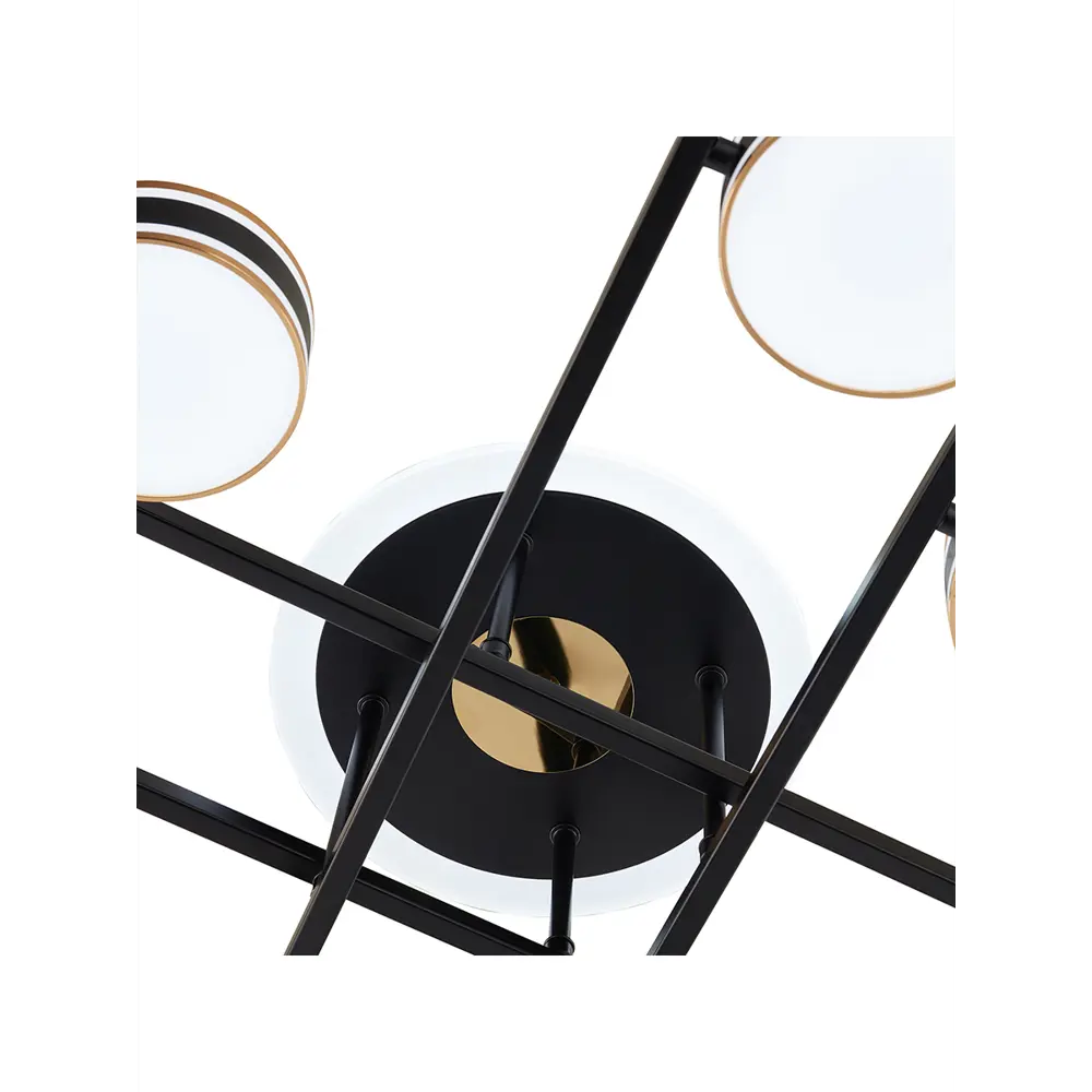 Фото 4 Люстра потолочная светодиодная Arte perfetto luce 3327.9958-8-850/250/led160w bk 16 м² нейтральный белый свет цвет черный Фото 4 Люстра потолочная светодиодная Arte perfetto luce 3327.9958-8-850/250/led160w bk 16 м² нейтральный белый свет цвет черный