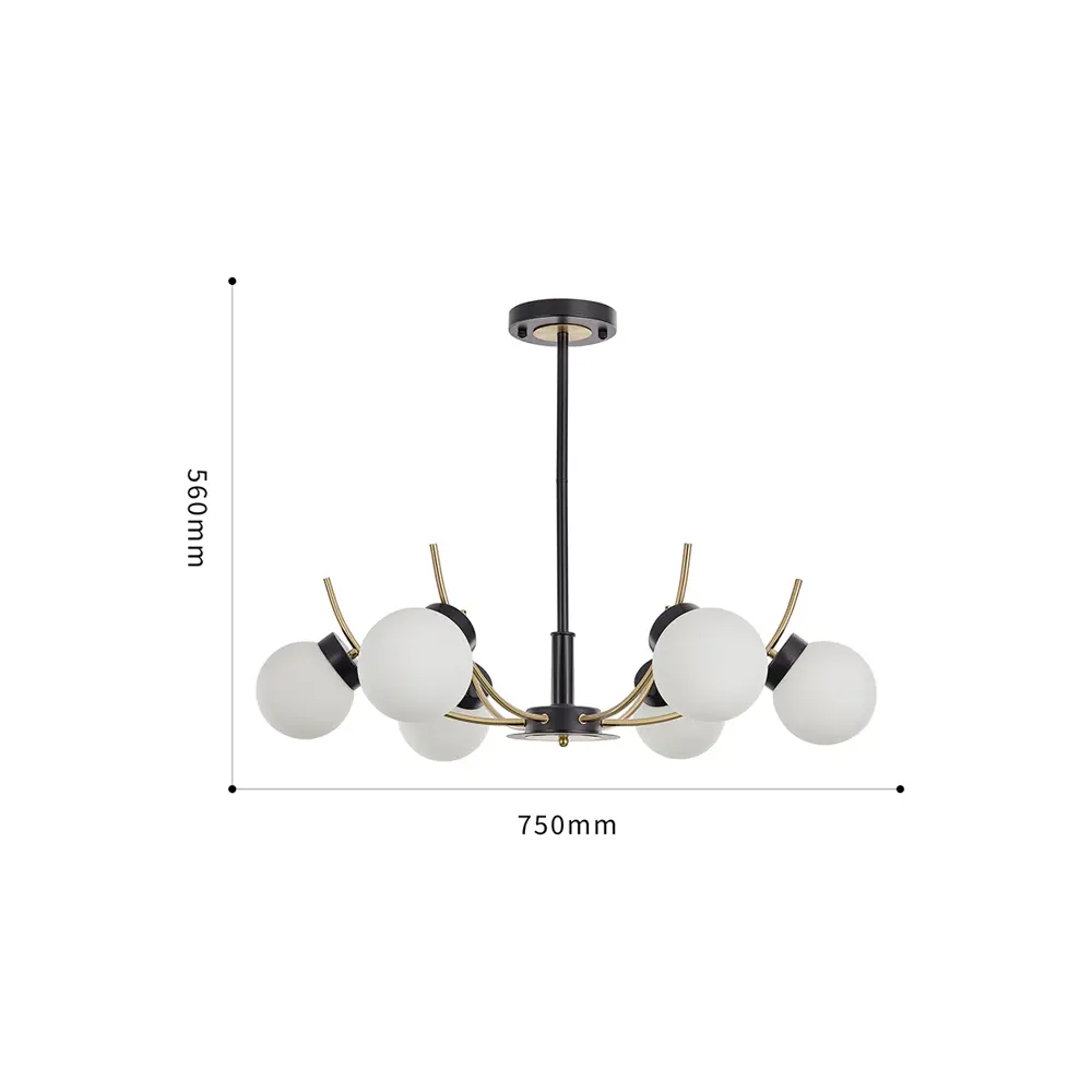 Фото 3 Люстра на штанге Arte perfetto luce 3327.93-9616-6-d750/h560/e27-6 bk/g 6 ламп 12 м² цвет черный, золото Фото 3 Люстра на штанге Arte perfetto luce 3327.93-9616-6-d750/h560/e27-6 bk/g 6 ламп 12 м² цвет черный, золото