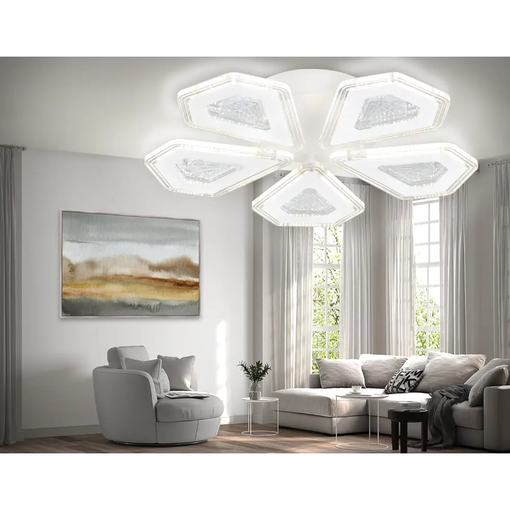Фото 3 Люстра потолочная светодиодная Ambrella light Fa4030 с пультом управления 18 м² регулируемый белый свет цвет белый Фото 3 Люстра потолочная светодиодная Ambrella light Fa4030 с пультом управления 18 м² регулируемый белый свет цвет белый