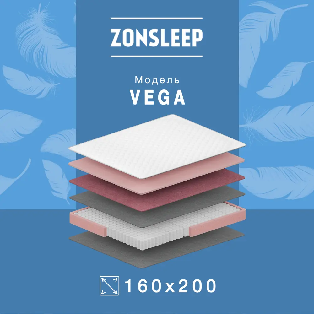 Фото Матрас ZonSleep Hard 160x200 см независимый пружинный блок, двуспальный Фото Матрас ZonSleep Hard 160x200 см независимый пружинный блок, двуспальный