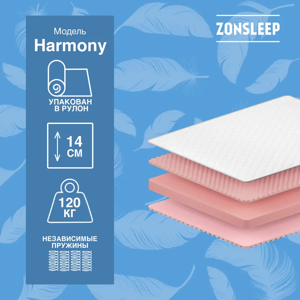 Фото 3 Матрас ZonSleep Triumf 80x190 см беспружинный, односпальный Фото 3 Матрас ZonSleep Triumf 80x190 см беспружинный, односпальный