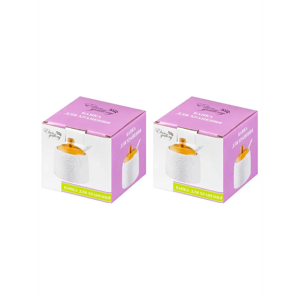 Фото 3 Банка для хранения 250 мл 8.5x8.5x9 см Elan Gallery Розы с ложкой и деревянной крышкой 2 штуки Фото 3 Банка для хранения 250 мл 8.5x8.5x9 см Elan Gallery Розы с ложкой и деревянной крышкой 2 штуки