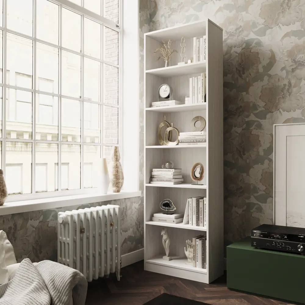 Фото 4 Стеллаж Итана 6 секции 60x210x28 см ДСП цвет ясень анкор