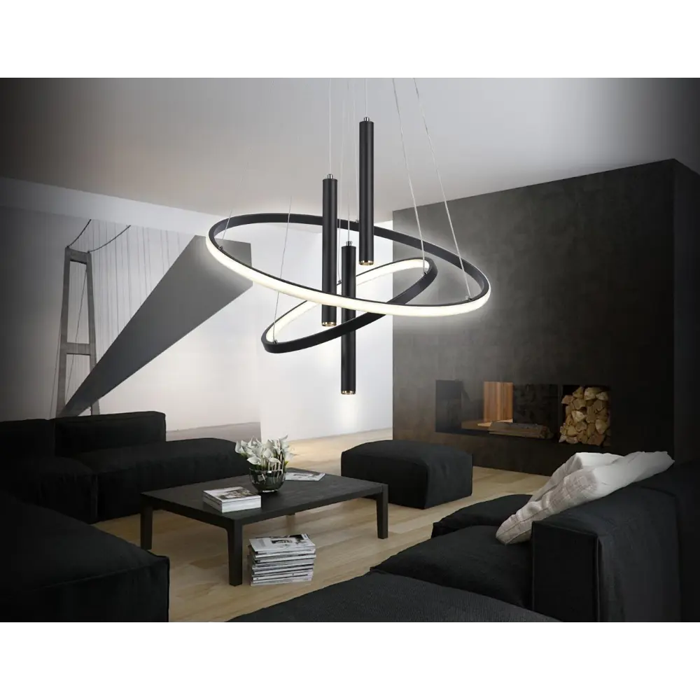 Фото 2 Светильник подвесной светодиодный Ambrella light Fl5372 с пультом управления 20 м² регулируемый белый свет цвет черный Фото 2 Светильник подвесной светодиодный Ambrella light Fl5372 с пультом управления 20 м² регулируемый белый свет цвет черный