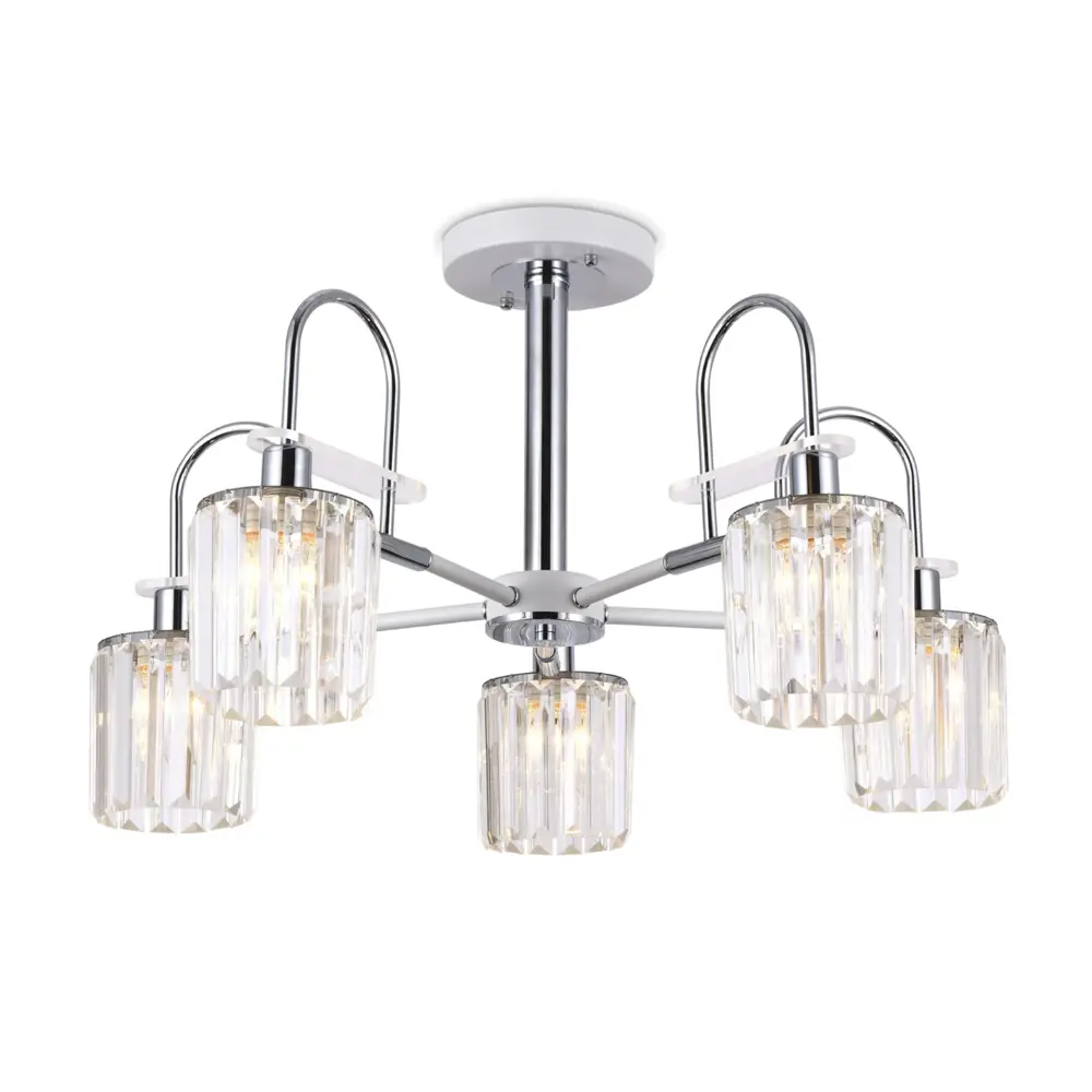 Фото Люстра на штанге Ambrella light Traditional 5 ламп 14 м² цвет белый, хром Фото Люстра на штанге Ambrella light Traditional 5 ламп 14 м² цвет белый, хром