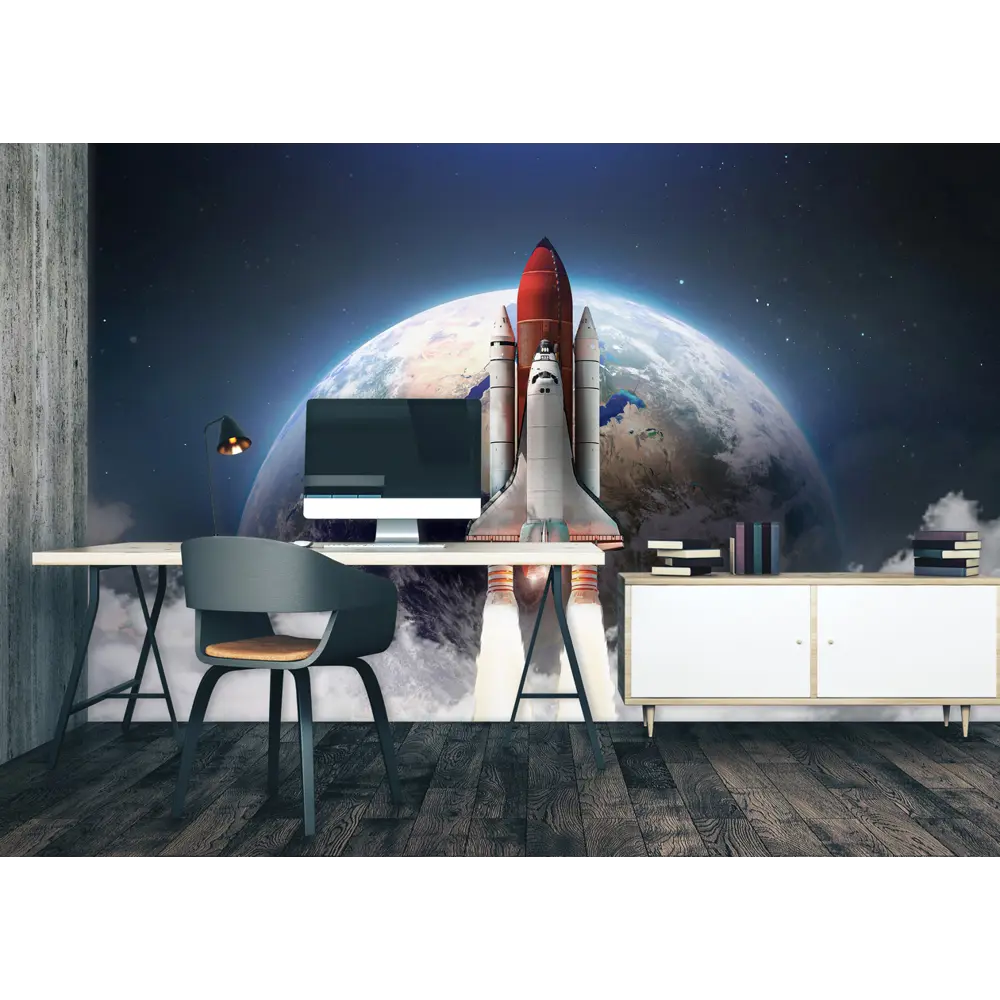 Фото 10 Фотообои флизелиновые Bartonwall 500x270 см Детские Космос K18105