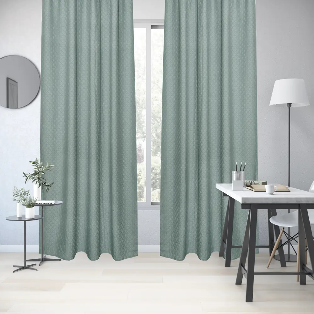 Фото 7 Штора на ленте Inspire Joan 160х280 см цвет зеленый Фото 7 Штора на ленте Inspire Joan 160х280 см цвет зеленый