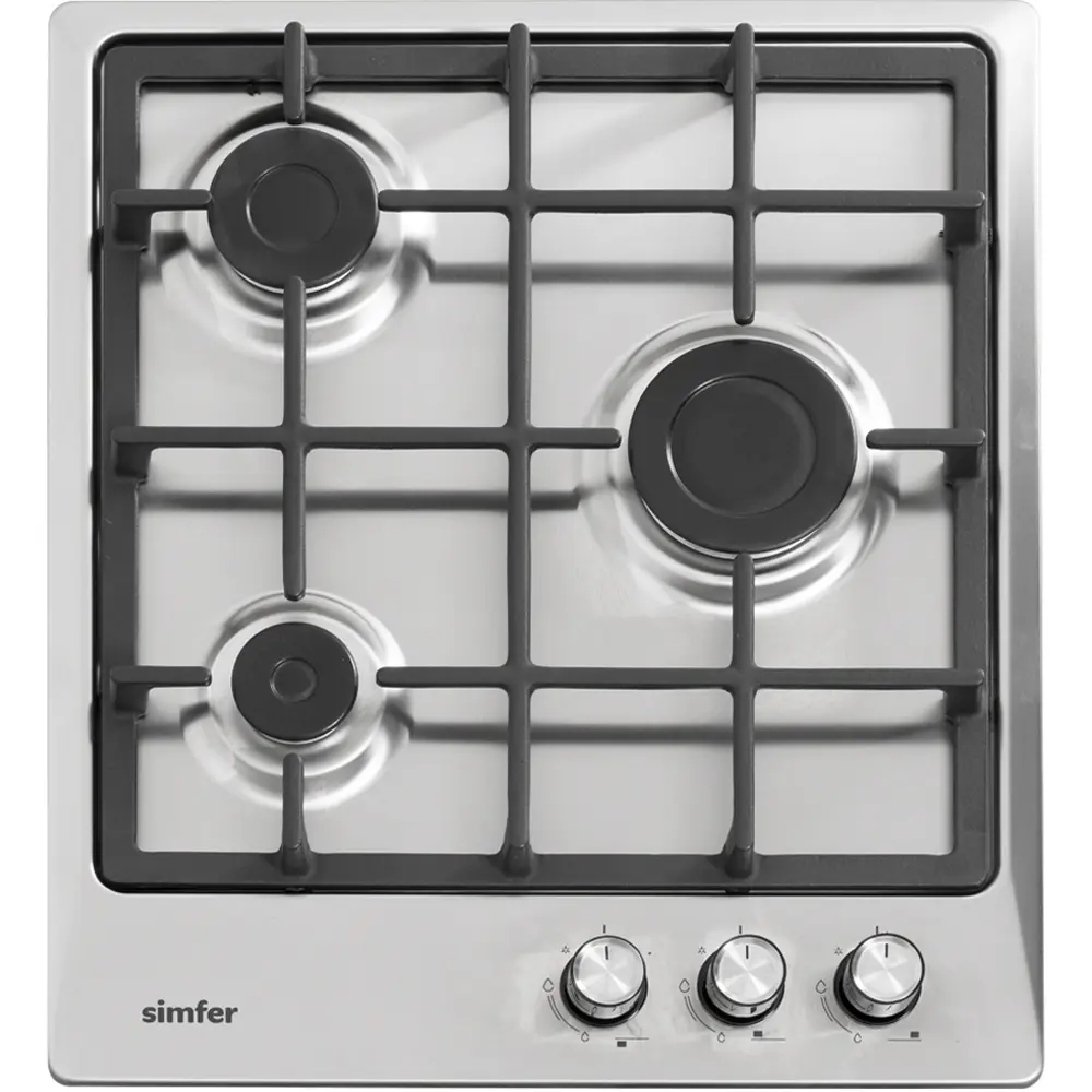 Фото Газовая варочная панель Simfer H45V30M416 45 см 3 конфорки цвет серебристый Фото Газовая варочная панель Simfer H45V30M416 45 см 3 конфорки цвет серебристый