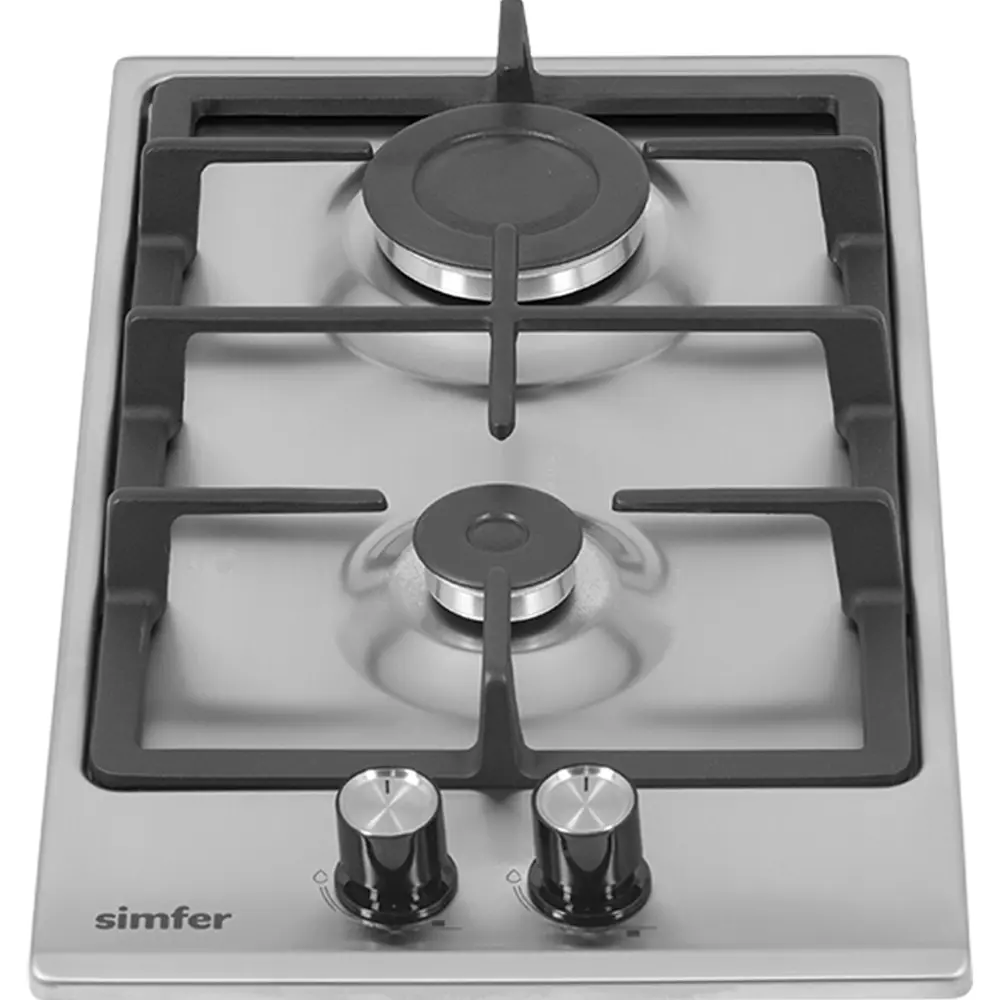Фото 4 Газовая варочная панель Simfer H30V20M516 30 см 2 конфорки цвет серебряный Фото 4 Газовая варочная панель Simfer H30V20M516 30 см 2 конфорки цвет серебряный