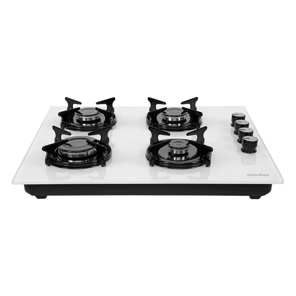 Фото 2 Газовая варочная панель Simfer H60K40C111 60 см 4 конфорки цвет белый Фото 2 Газовая варочная панель Simfer H60K40C111 60 см 4 конфорки цвет белый