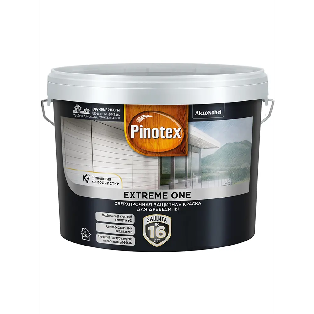 Фото Краска фасадная Pinotex Extreme one цвет бесцветный / прозрачный полуматовый база Bc 2.35 л Фото Краска фасадная Pinotex Extreme one цвет бесцветный / прозрачный полуматовый база Bc 2.35 л