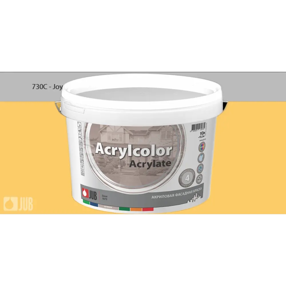 Фото Краска фасадная Jub Acrilcolor 1009800-730c цвет оранжевый матовый база B 5 л Фото Краска фасадная Jub Acrilcolor 1009800-730c цвет оранжевый матовый база B 5 л