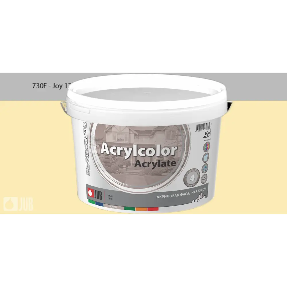 Фото Краска фасадная Jub Acrilcolor 1009799-730f цвет светло-оранжевый матовый база A 5 л
