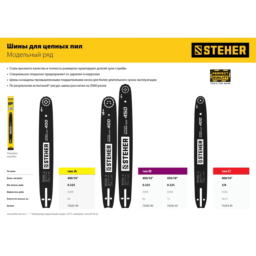 Фото 3 Шина для бензиновых пил Steher 75202-40 type B шаг 0.325″ паз 1.5 мм 40 см Фото 3 Шина для бензиновых пил Steher 75202-40 type B шаг 0.325″ паз 1.5 мм 40 см