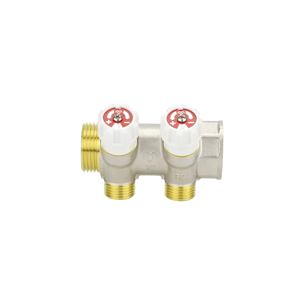 Фото 2 Коллектор Varmega VM14732 на 2 выхода 1"x3/4" латунь Фото 2 Коллектор Varmega VM14732 на 2 выхода 1"x3/4" латунь