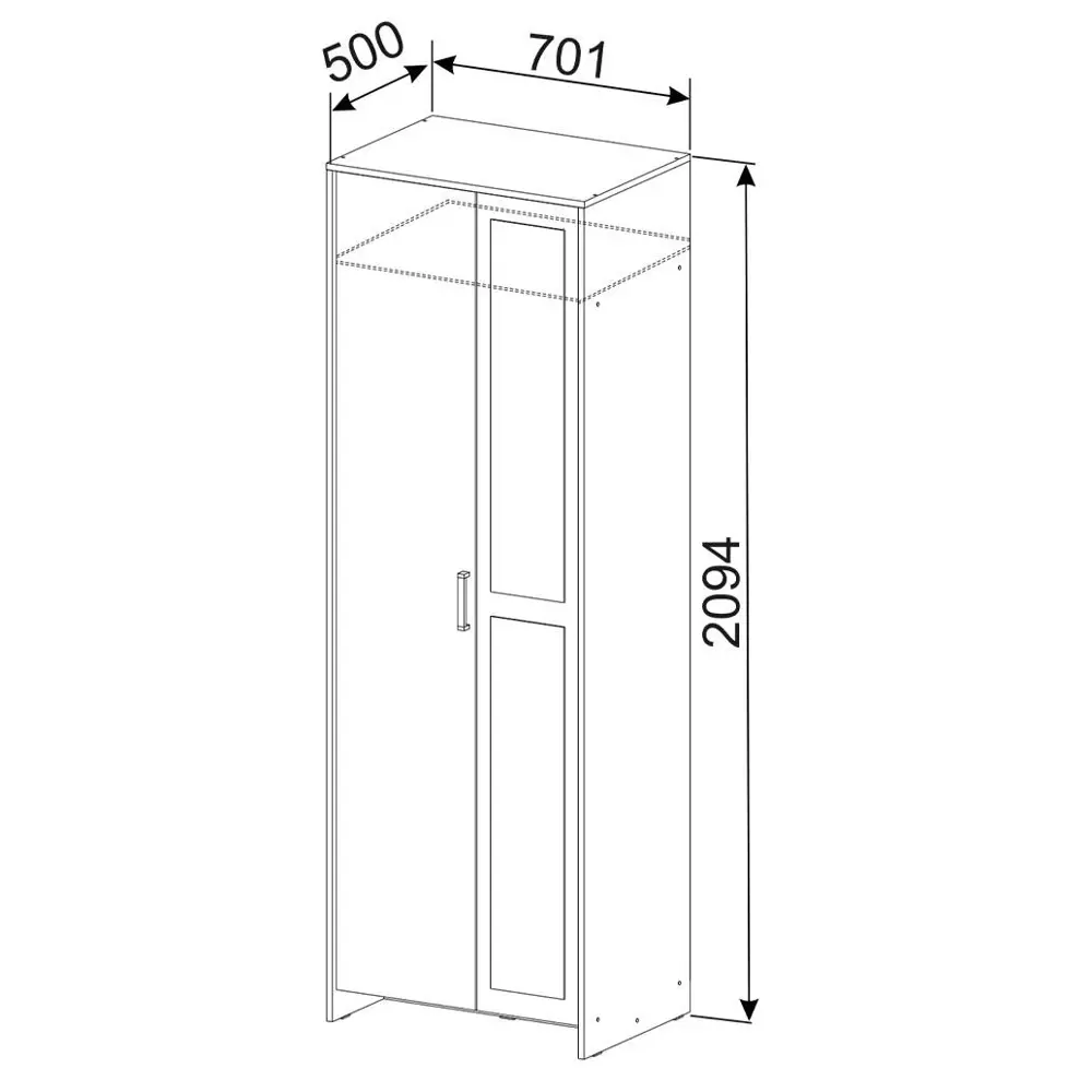 Фото 4 Шкаф распашной Sv-мебель 70.1x209.4x50 см ЛДСП цвет ясень анкор светлый Фото 4 Шкаф распашной Sv-мебель 70.1x209.4x50 см ЛДСП цвет ясень анкор светлый
