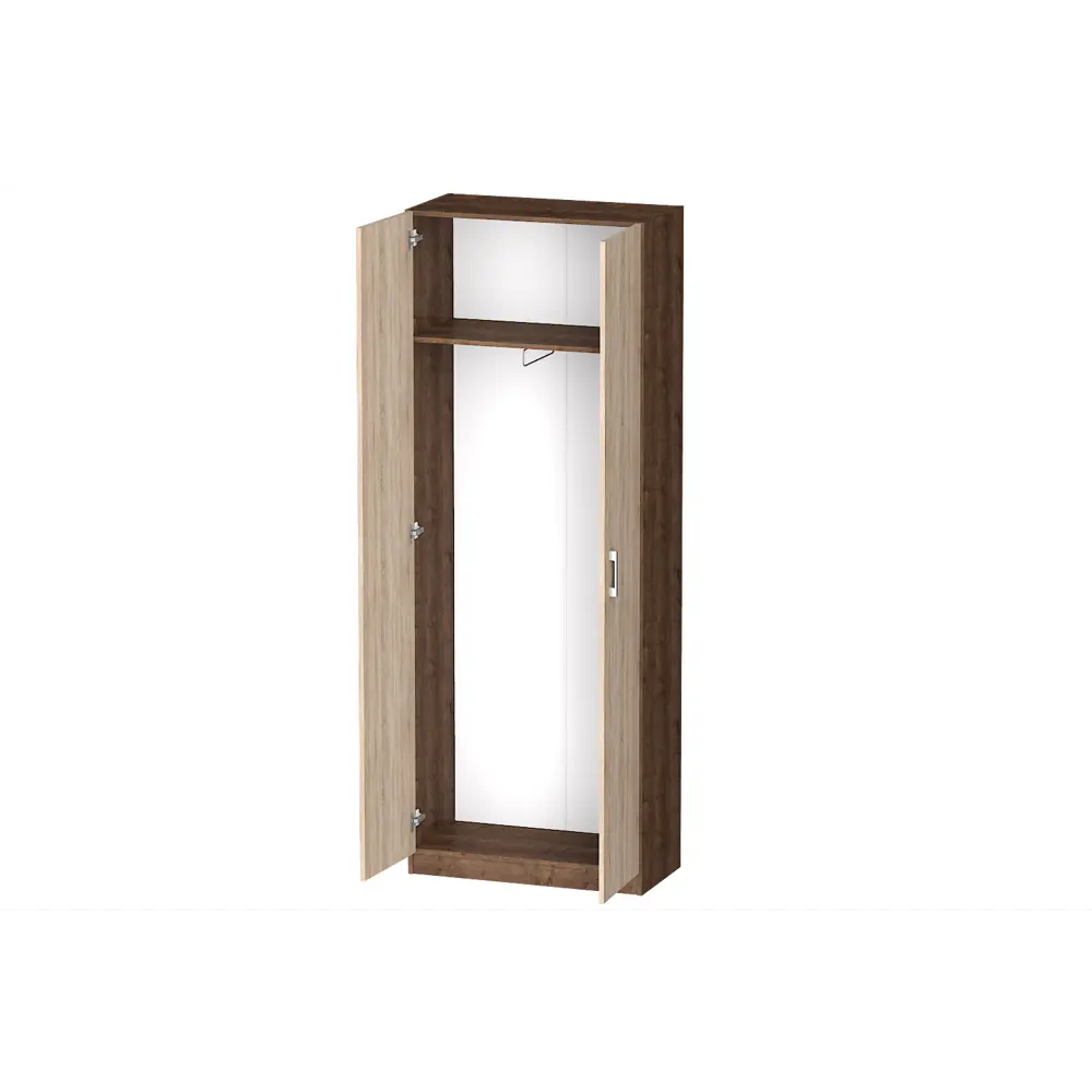 Фото 2 Шкаф распашной Furnistyle Лайф ЛШО-03 80x215x40 см ЛДСП цвет дуб коричневый табак/дуб сонома Фото 2 Шкаф распашной Furnistyle Лайф ЛШО-03 80x215x40 см ЛДСП цвет дуб коричневый табак/дуб сонома