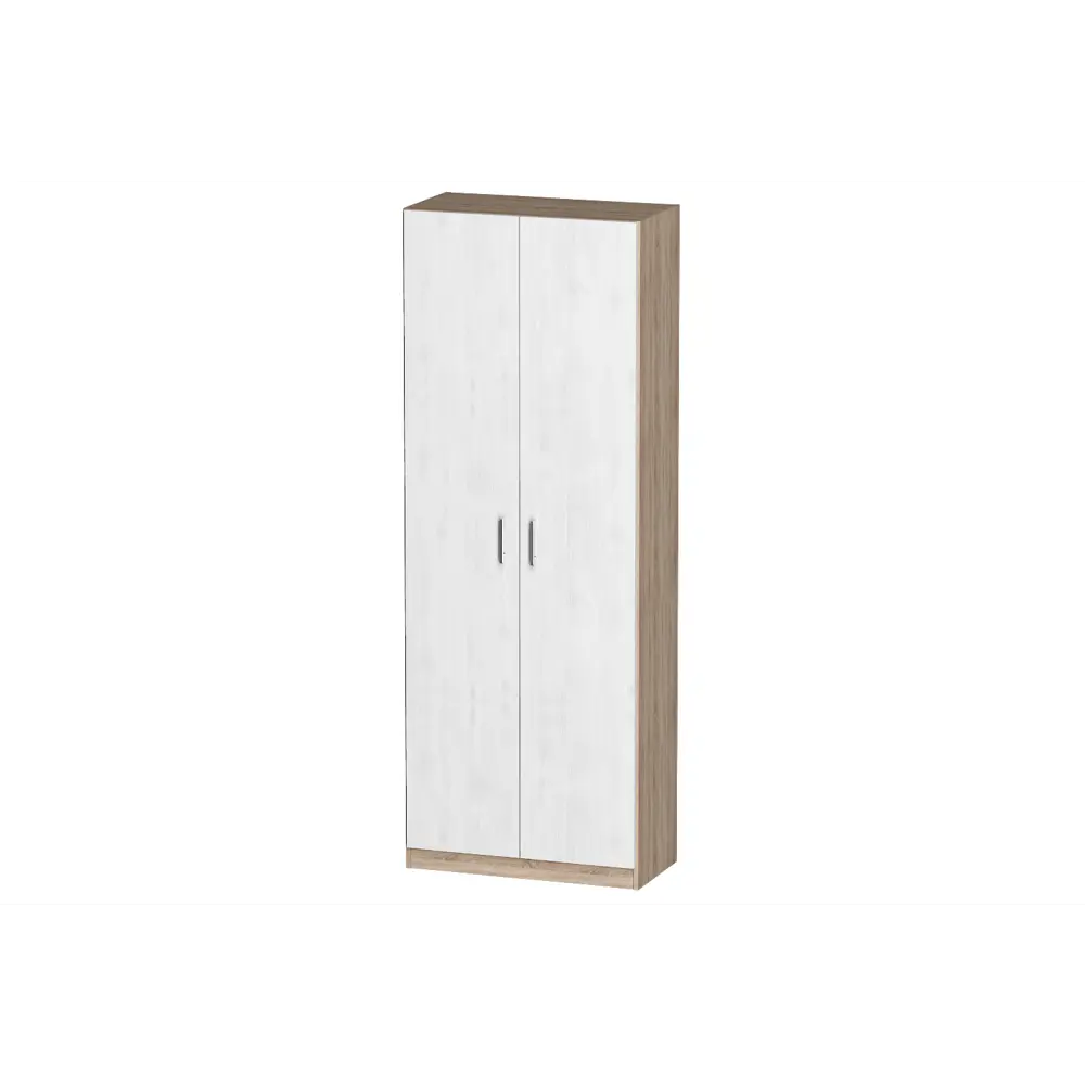 Фото Шкаф распашной Furnistyle Лайф ЛШО-03 80x215x40 см ЛДСП цвет дуб сонома/светлое дерево