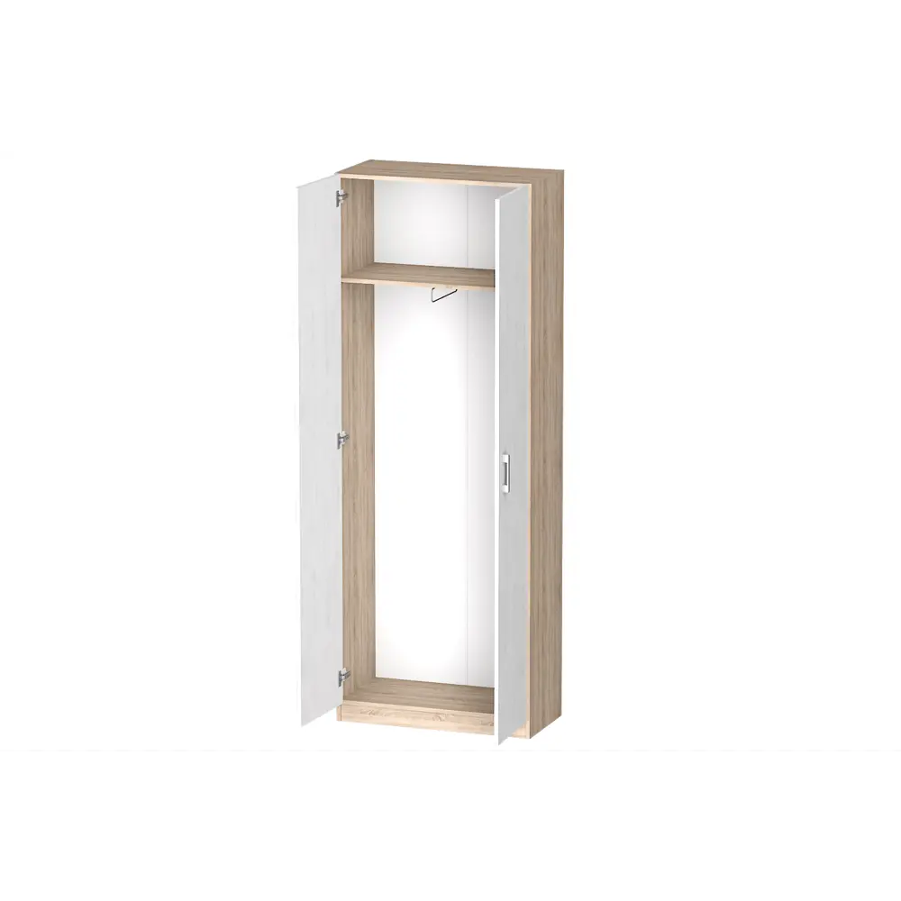 Фото 2 Шкаф распашной Furnistyle Лайф ЛШО-03 80x215x40 см ЛДСП цвет дуб сонома/светлое дерево