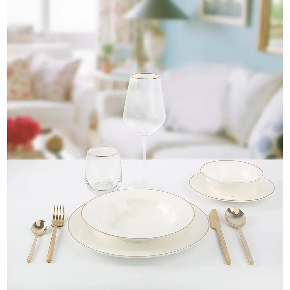 Фото Набор посуды 24 шт Arya Home 8680943109477 фарфор цвет белый Фото Набор посуды 24 шт Arya Home 8680943109477 фарфор цвет белый