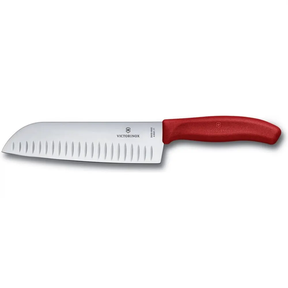 Фото Кухонный нож сантоку Victorinox лезвие 17 см цвет красный Фото Кухонный нож сантоку Victorinox лезвие 17 см цвет красный